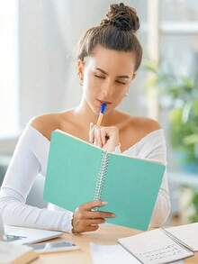 Cuaderno espiral de 120 páginas, con cubierta dura impermeable y forrado para útiles escolares y de oficina - Multicolor - Ver 8