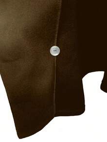 Pariaura Elegant Distinctive Raglan Loose Lapel Double-Breasted Nylon Jacket, Autumn/Winter - Brown - View 7