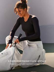 GLOWMODE Túi đeo chéo tennis Ace 26L, dây đeo điều chỉnh được, đa năng, chống nước, có khóa kéo, thích hợp cho hoạt động thể thao hàng ngày, mùa xuân hè. - trắng - Xem 4