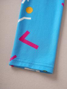 Nick 90s | SHEIN 小男孩卡通人物图案蓝色可爱休闲舒适长袖T恤 - 藍色 - 查看 5