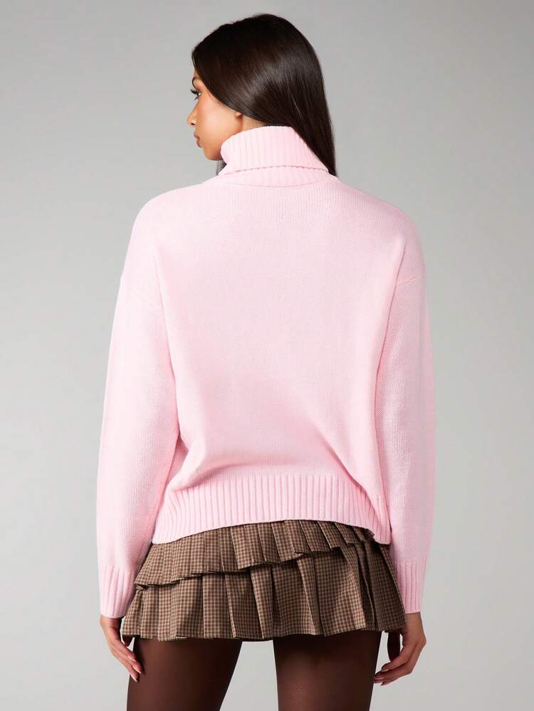 MISSGUIDED High Neck Oversized Cable Knit Sweater Winter Ribbed Pullover Turtleneck Long Sleeve Cozy Jumper Fall Fashion