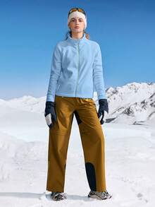 In My Nature 女士休闲纯色户外抓绒外套，秋冬季 - 藍色 - 查看 4