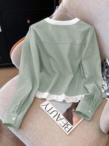 Franclia Striped Color Block Casual Commuter Minimalist Style Women Top - Multicolor - View 2