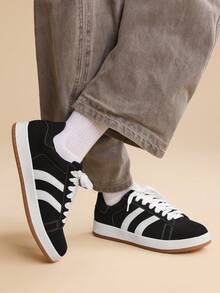 CUCCOO EASI Men's Casual Contrast Color Flat Sneakers, Versatile For Daily Wear For Christmas