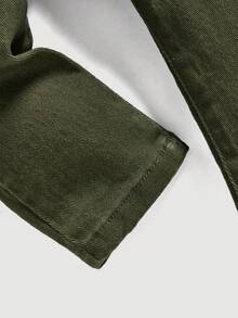 SHEIN 男婴直筒休闲牛仔裤，适合秋冬季穿着 - 軍綠色 - 查看 3