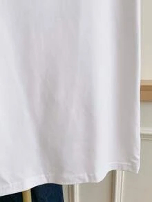Resyla Women's Casual Butterfly Pattern Color Block Round Neck T-Shirt - White - View 5