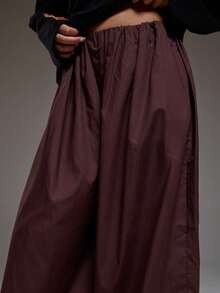 MUSERA Pantalones con ajuste de pierna extremo, acampanado, con dobladillo elástico fruncido. Cómodos, lindos y elegantes para explorar al aire libre en primavera, verano e invierno. - Café integral - Ver 5