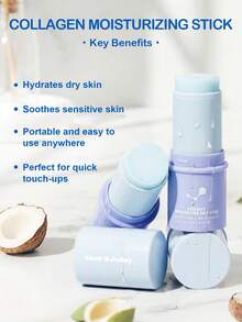 Slow Sunday Collagen Moisturizing Face Stick, Instantly Hydrates, Deeply Moisturizes, Makeup Primer, Makeup Touch-Up, Perfect For Spring And Winter Skin Care, Ideal For Holiday, Party, Travel, Outdoor Activity, For Valentine'S Day, Valentines Gift, Suitable For Spring Personal Care - Baby Blue - View 3