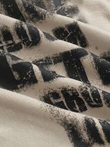 ROMWE EDITION 女士露肩长袖T恤，十字字母印花，浪漫朋克风格 - 摩卡棕 - 查看 4