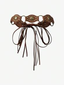 Maija Women's Western Style Fashion Waist Belt, Suitable For Dresses - Brown - View 5