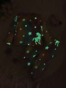 SHEIN Babygirl Cute Fluffy Cartoon Pattern Long Sleeve Pajama Set, Autumn/Winter - Pink - View 8