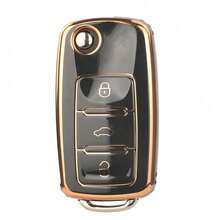 1 Vỏ chìa khóa ô tô TPU lật cho VW Polo Golf Passat Tiguan Beetle Caddy Eos Skoda Octavia Seat Leon Altea - Nhiều màu - Xem 4