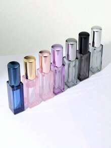 1PC/4PCS 3/5/10ML Glass Perfume Spray Bottles With Aluminum Sprayer, Refillable Travel Atomizers