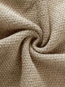 Manfinity Homme Men's Solid Color Turtleneck Long Sleeve Casual Cable Knit Sweater - Apricot - View 5