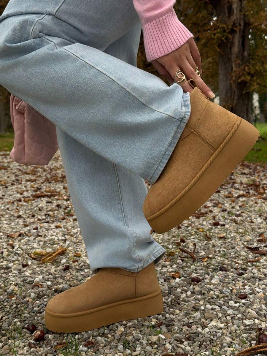 Jeta Ari 女式多功能仿麂皮一脚蹬凸纹鞋底踝靴，适合温暖的夏季鞋春季鞋春假复活节母亲节礼物 - 駝色 - 查看 1