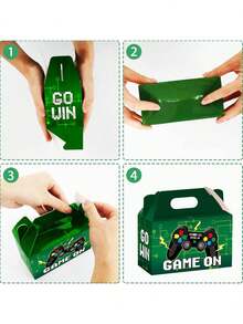 4/8/12/16/20/24个游戏手柄套装 游戏派对礼盒 糖果盒 生日礼物礼盒 VR电竞派对装饰用品 6 x 3 x 3.5 英寸 - 綠色 - 查看 5