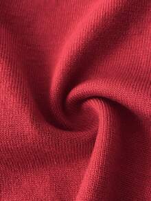 女婴针织毛衣，草莓提花高领长袖毛衣，幼儿长袖上衣，适合日常、休闲、户外活动、家庭聚会等场合。 - 紅色 - 查看 5