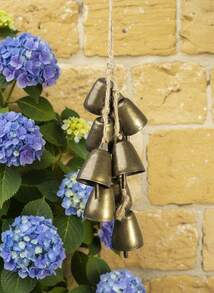 Cirelle 工艺铃铛铜铃风铃挂饰一串8个组合家居装饰可挂风铃进屋做门铃婚庆节日装饰品 - 銅色 - 查看 3