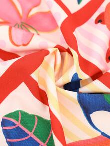 Vivid Eden 女士海鲜印花无袖连衣裙 - 紅色 - 查看 10