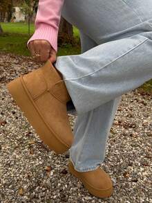 Jeta Ari 女式多功能仿麂皮一脚蹬凸纹鞋底踝靴，适合温暖的夏季鞋春季鞋春假复活节母亲节礼物 - 駝色 - 查看 5