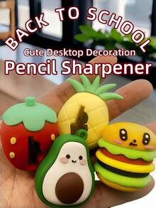 1 عبوة، مبراة أقلام بشكل فراولة جميلة، مبراة صغيرة محمولة كاواييي ملونة، مبراة أقلام بشكل فاكهة، ملحق قاطع أقلام، لوازم مكتبية للمنزل والمدرسة - الأحمر - مشاهدة 2