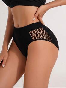 3pcs Solid Color Hollow Minimalist Seamless Comfortable Thong Panties - Multicolor - View 5