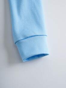 Nick 90s | SHEIN Young Boy Cartoon Dinosaur Print Blue Long Sleeve Crew Neck T-Shirt And Pants Pajama Set - Blue - View 5