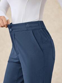 OutZeal 女式无 PFC 防水弹力尼龙可调节编织腰带喇叭裤户外徒步露营裤 - 藍色 - 查看 9