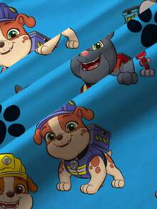 Rubble X SHEIN 男童休闲卡通狗印花圆领短袖T恤，夏季 - 白色 - 查看 6