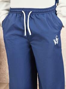 Bộ đồ thể thao SUMWON Tokyo Japan Script gồm áo hoodie và quần dài, tay dài, cổ tròn, thích hợp mặc đi chơi, đi nghỉ mát. - Màu xanh lam - Xem 8