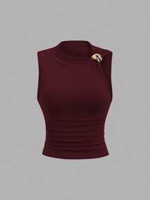 Sweetra Women's Ruched Fitted Summer Top - Multicolor - View 5