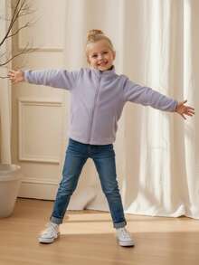 Sudadera Tipo Polar con Cierre | Niña | Suavidad y Calidez Todo el Día - Lila - Ver 2