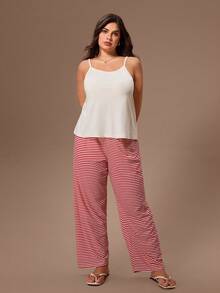 Lazeform Soft & Skin-Friendly Women Plus Size Camisole And Pants And Robe Set, Winter - Multicolor - View 6