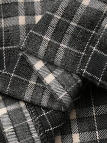 DAZY Pantalones anchos y sueltos de cuadros vintage, con cintura elástica, casuales para mujer, para otoño/invierno - Azul - Ver 7