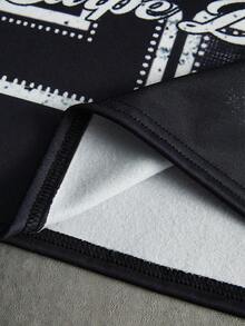 Manfinity Roghcode 男士街头时尚印花二合一双腰长裤，适合户外音乐节、日常出行、朋友聚会、送给男友/老公的礼物、周年纪念礼物，撞色卫衣套装，男士Y2K风格服装，男士连帽衫和长裤套装，男士街头服饰套装，男士套装 - 黑色 - 查看 6