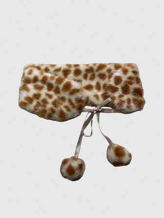 Fairycore 1 pieza Bufanda casual y de moda de color marrón con patrón de ciervo adorable estilo Y2K, degradado de color, adecuada para la escuela, las compras, los viajes, la Navidad y talla grande