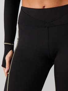 MISSGUIDED Quần legging cạp cao có đường may tương phản, dáng ôm dài, phù hợp mặc khi tập thể thao - màu đen - Xem 6