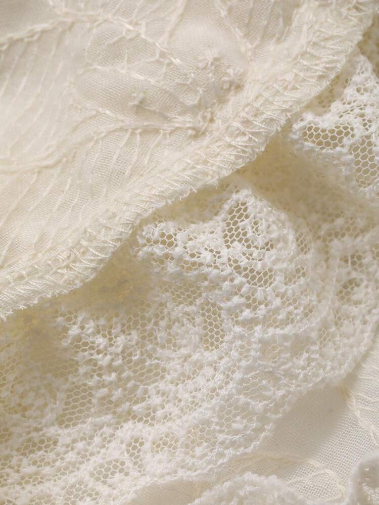 Women's Lace Patchwork Casual Wrap-Style Tie-Up Short Skirt