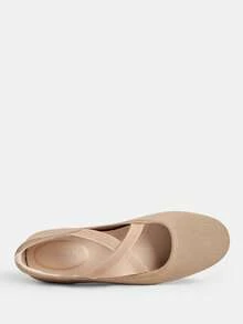 Ressula Women's Casual Versatile Commuting Simple Solid Color Flats - Apricot - View 7