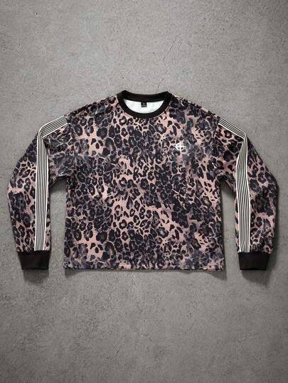 PAVTROS Men's Street Style, Retro Style, Ins Style Fashionable Digital Leopard Print Fabric, Street Style, Personalized Sports Long Sleeve T-Shirt, Casual, Daily Wear, Sports Vibe, Layered, Men's, Personalized, Fashion, Street, Spring/Autumn/Winter, Couple, Rapper, Boyfriend Gift,Streetwear,Baggy,For Men,Couple,Graphic,I Love My Boyfriend,Friends,Matching,Boyfriend
