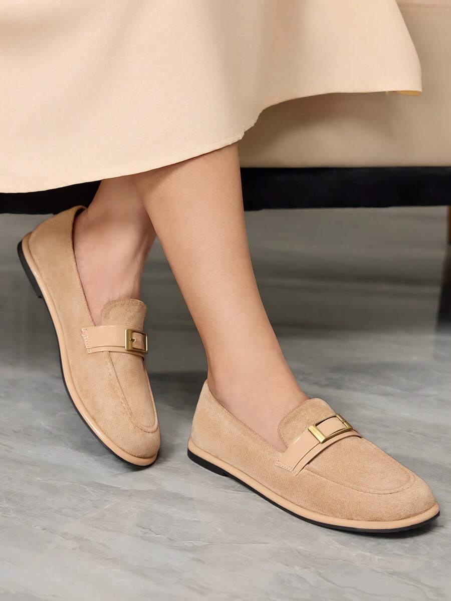 Sleekvia Women's Fashionable Versatile Casual Minimalist Flats For Christmas - Apricot - View 1