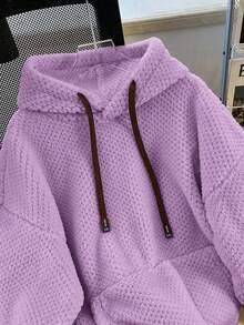 Franclia Plus Size Women Casual Solid Color Loose Fit Sweatshirt - Mauve Purple - View 3