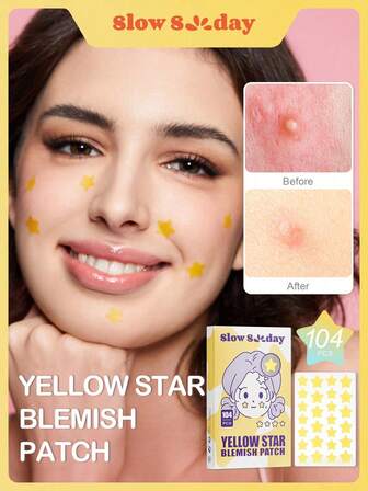 SlowSunday Yellow Star Blemish Patch, Cute Yellow Star-Shaped, Hydrocolloid Materials, Ultra-Thin Design, Full Cover, Waterproof & Breathable, Refreshing & Comfortable, Mild & Non-Irritating, For Pre-Makeup And Daily Care, Better Coverage, For Face & Body, For Covering Zits And Blemishes Pimple Patches, Y2K, Great For  Dating, Birthday, Anniversary, Or Any Special Occasion, For Christmas's Day Holidays, Christmas Party, Christmas Gift