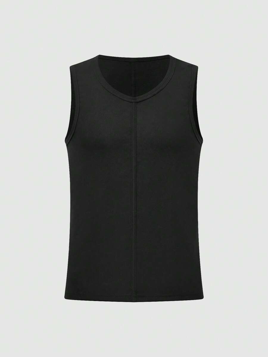 1件男士黑色打底衫，时尚字母刺绣设计 - 彩色 - 查看 1