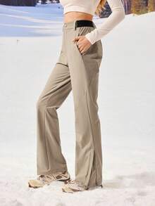 OutZeal Women PFC-Free Water-Resistant Stretchy Nylon Elastic Waistband Outdoor Pants Hiking Camping Fall - Khaki - View 7