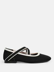 Ressula Women's Casual Criss-Cross Flat Slip-On Shoes For Daily Wear For Christmas - Black - View 6