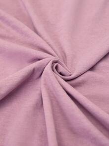 Loomlin 2pcs Cotton Contrast Colour Moon Printed Shirt And Star Printed Sleep Bottom PJ Set - Purple - View 7