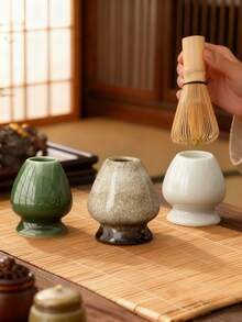 A Set Of Ceramic Tea Whisk, High-Quality Creative Tea Lighting Utensils, Outdoor Tea Ceremony Tools, Tea Accessories, Matcha Tea Tea Set, Send Boyfriend, Husband, Father's Day Mother's Day Gift, Christmas Gift 1pc,Matcha Set Back To School - Multicolor - View 1