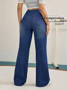 Flexra Tall Women's Solid Color Minimalist Everyday Jeans - Dark Wash - View 2