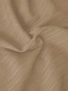 LanaWest Women's Western Bohemian Textured Fabric Lapel V-Neck Long Sleeve Front Ruched Single-Breasted Blouse, Elegant Teacher, Suitable For Halloween, Autumn New Arrival Fashion Niche Design Versatile Shirt - Khaki - View 6